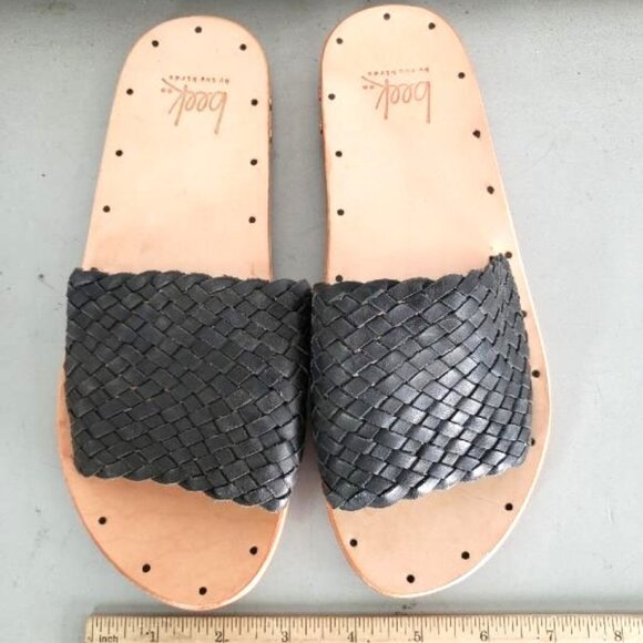 NEW beek OSPREY Woven Leather Slide Sandals - 6 - Picture 1 of 4
